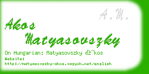 akos matyasovszky business card